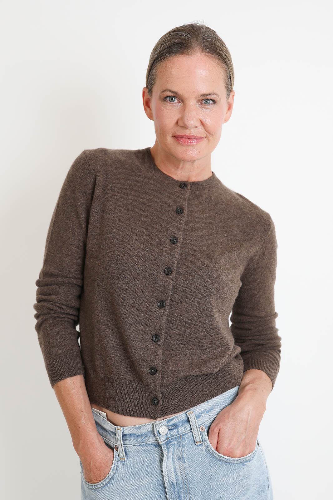 Lisa Yang, Cardigan Karia in Dark Truffle