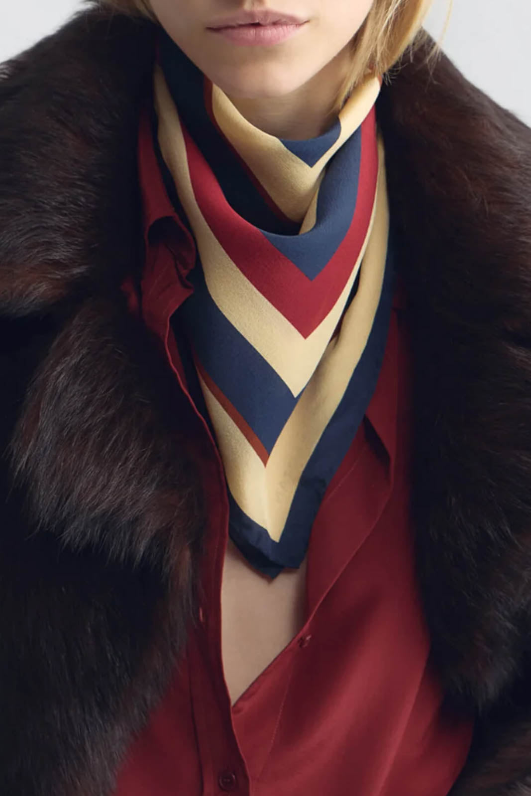 Nili Lotan, foulard en soie à rayures vintage