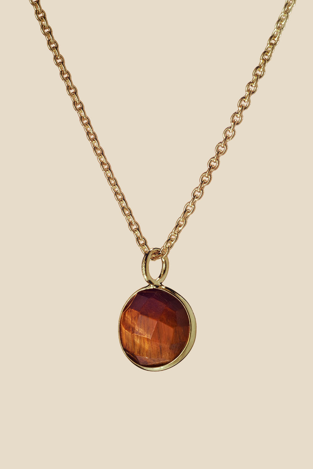 Purple Connective, Anhänger aus Tiegeraugen Kristall in Tigerseye Gold