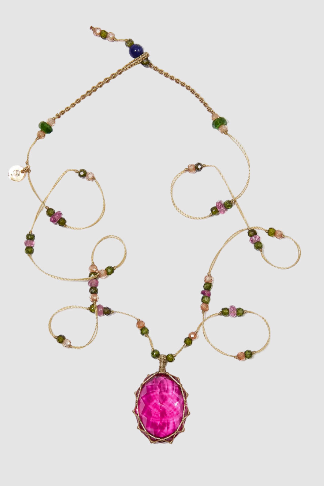 Sharing Bijoux, Tibet Necklace in Pink Indian Glass