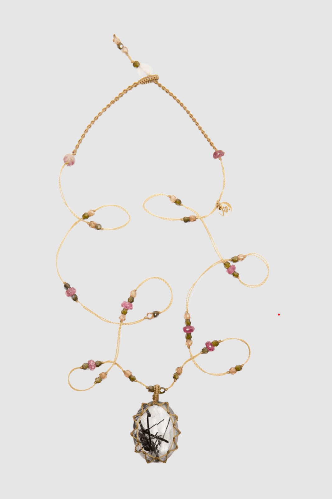Sharing Bijoux, Tibet necklace in rutile quartz black