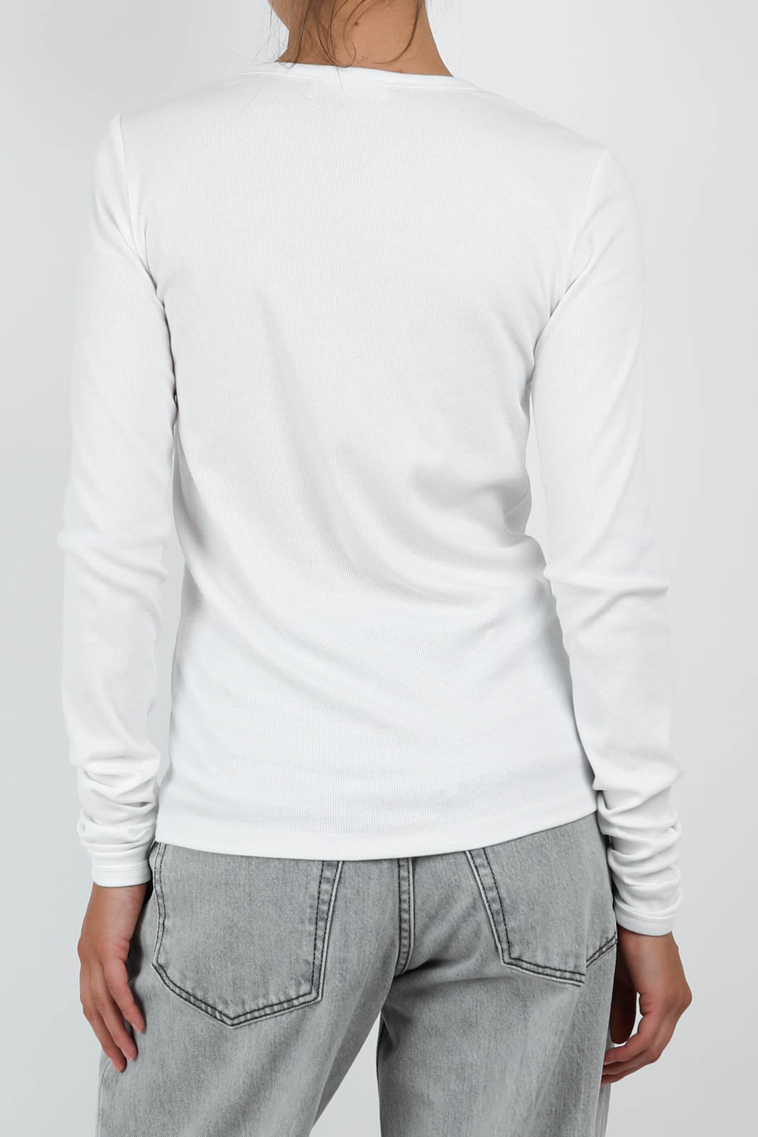 Langarm-Shirt Mor in Weiss