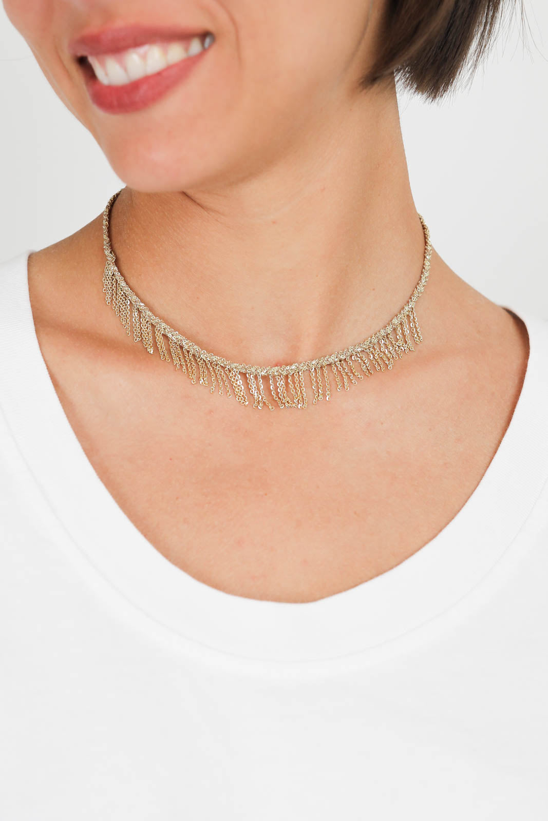 Necklace N°942 in gold/beige