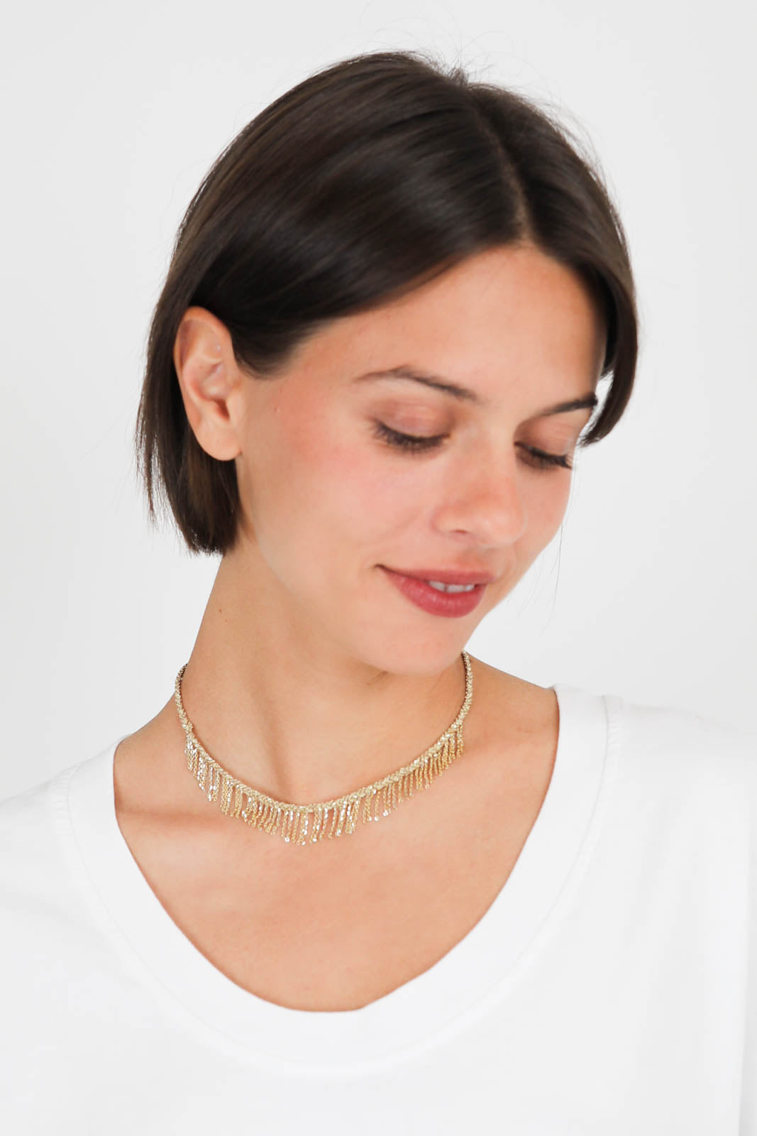 Necklace N°942 in gold/beige