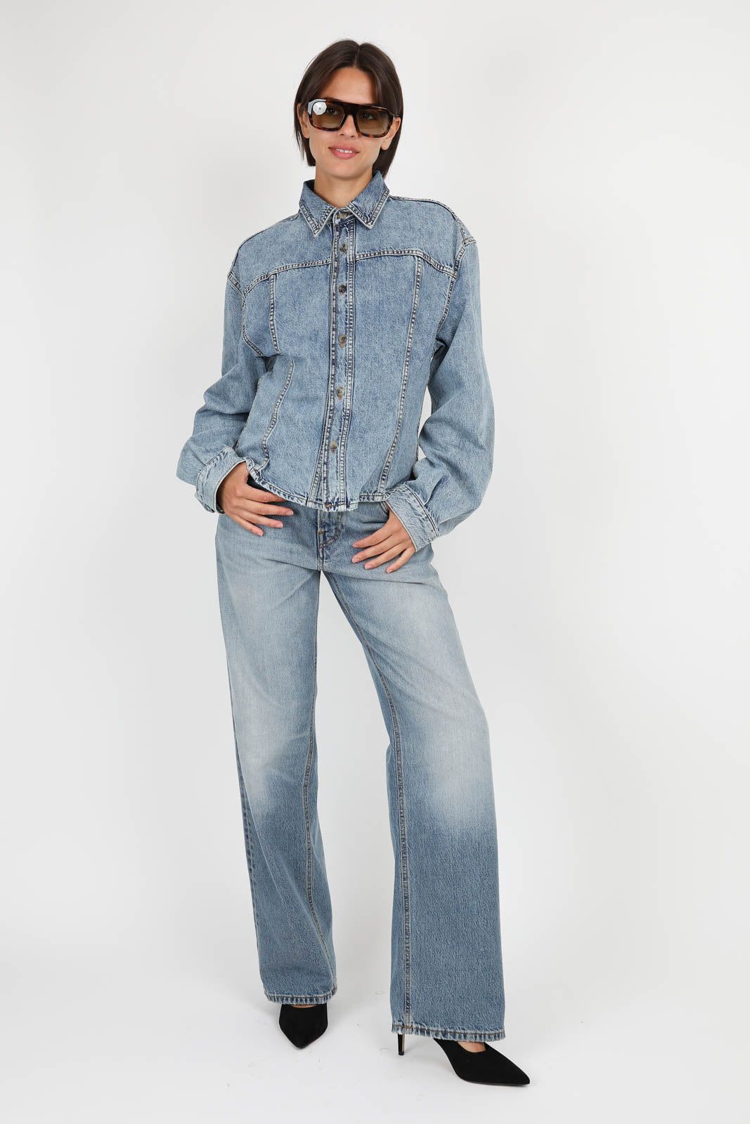 Bluse Lee in Dive Blue Wash