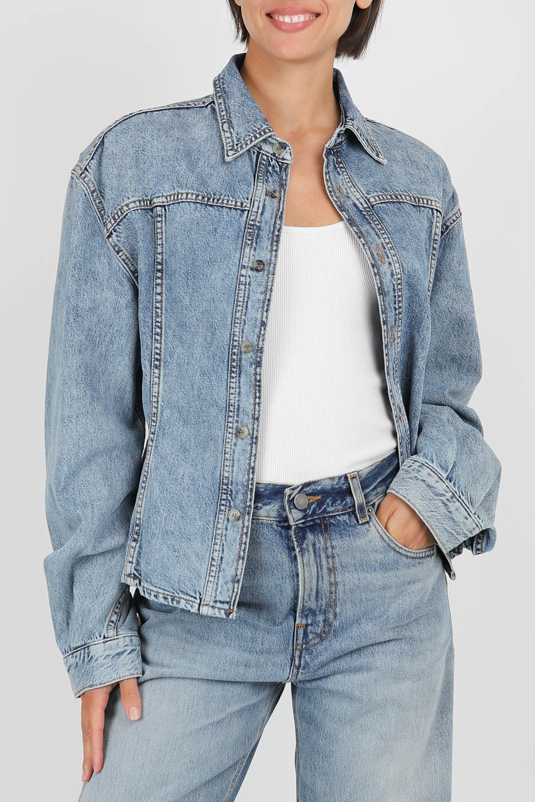 Bluse Lee in Dive Blue Wash