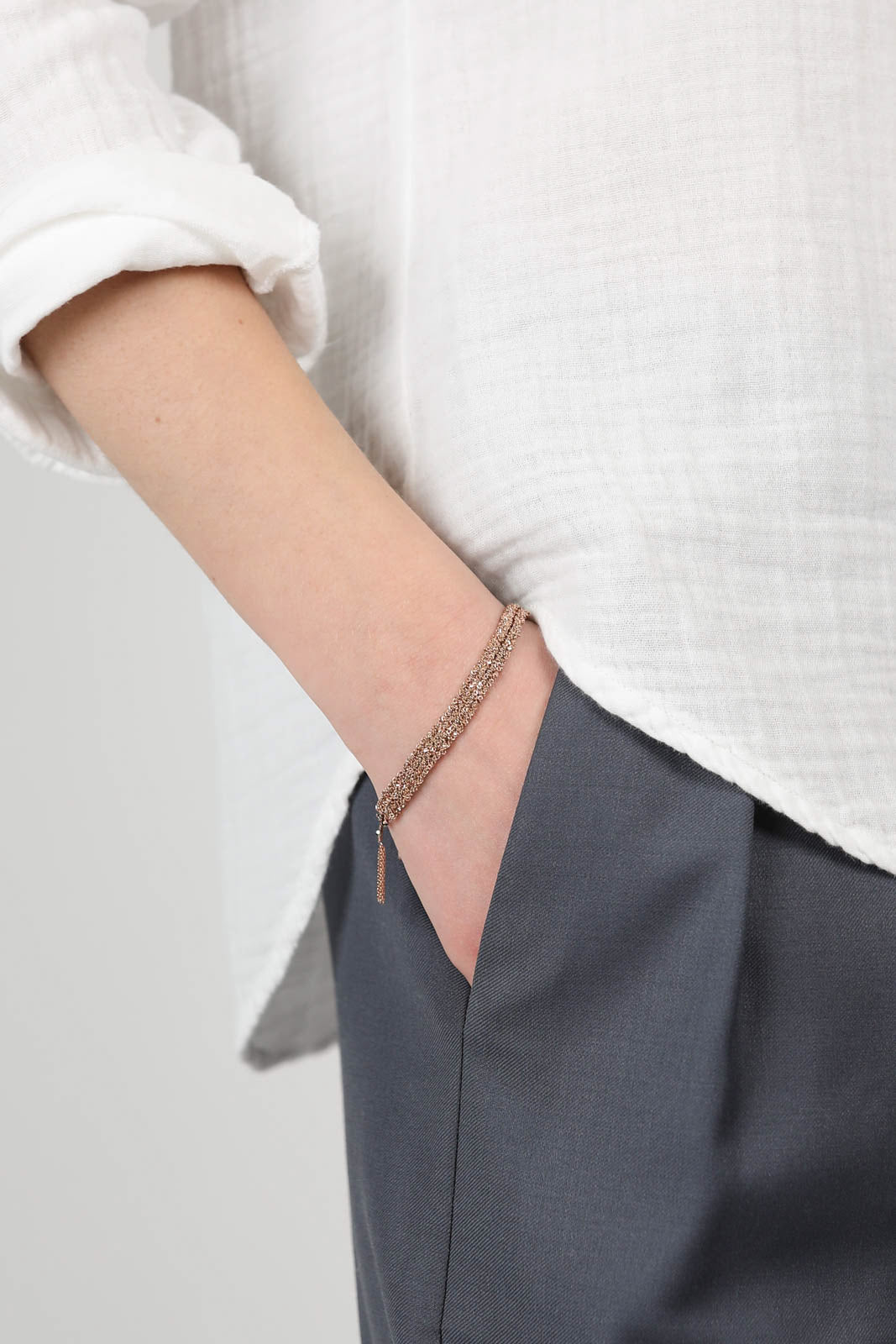 Armband N° 183 in Pink Gold/Beige