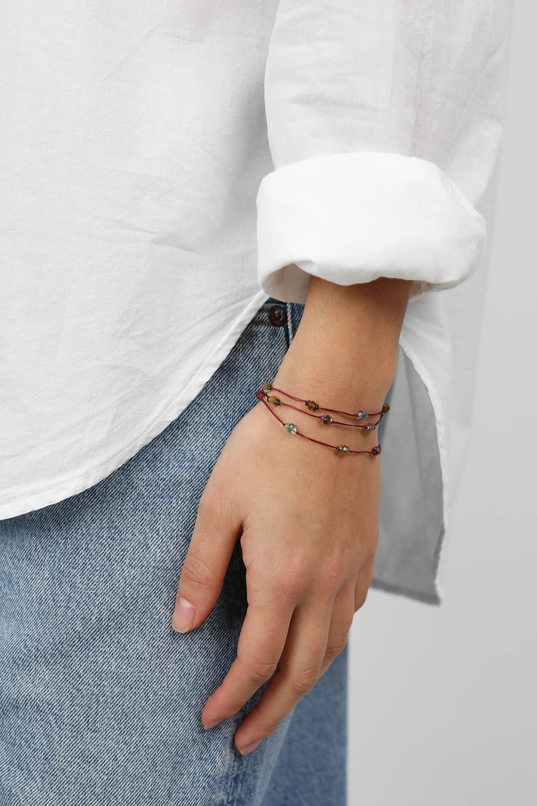 Armband / Halskette Loopy in Blue Tourmaline