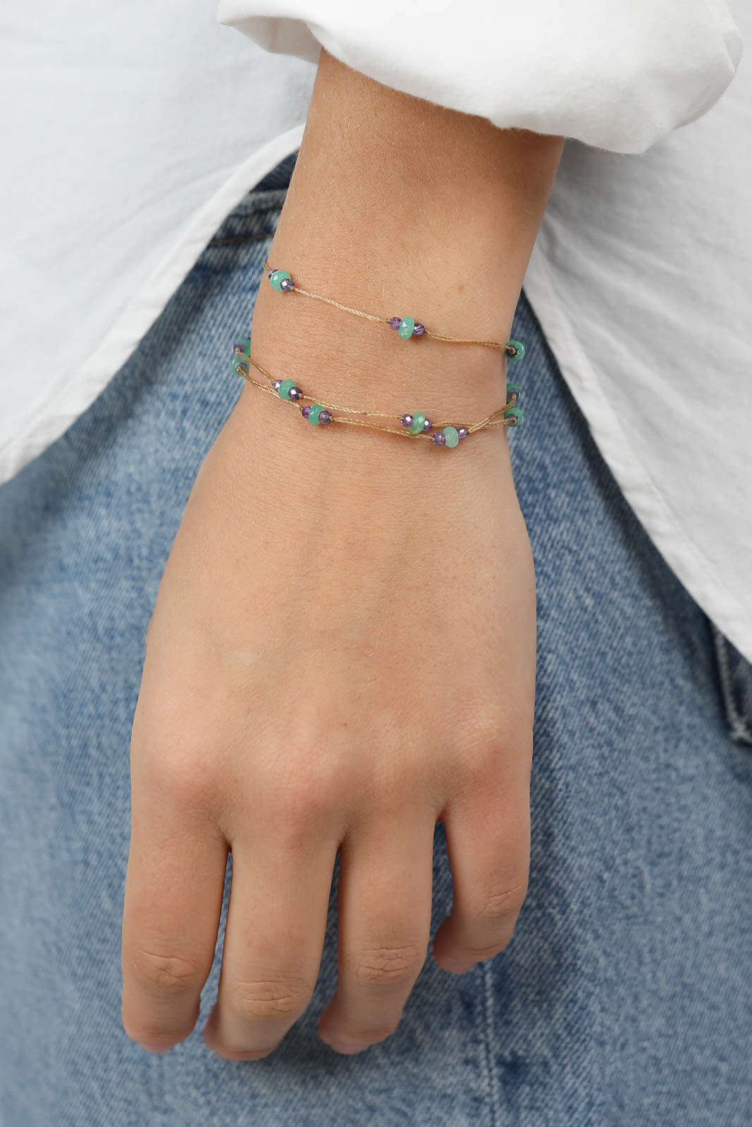 Armband / Halskette Loopy Duo in Chryso Purple Z