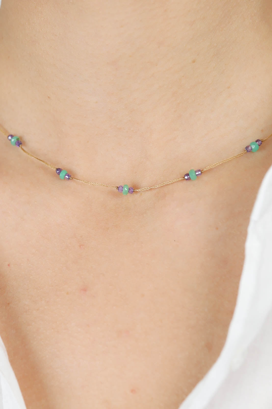 Armband / Halskette Loopy Duo in Chryso Purple Z