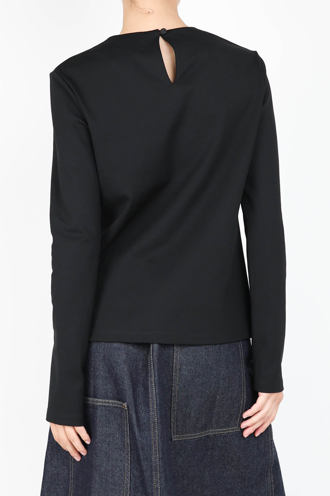 Langarm-Shirt Ultra Stretch Knit in Schwarz