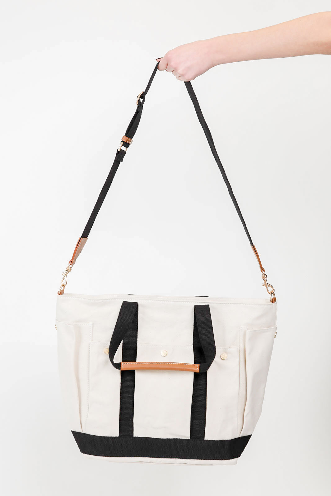 Tasche Cabas Multipoche L in Ecru/Noir