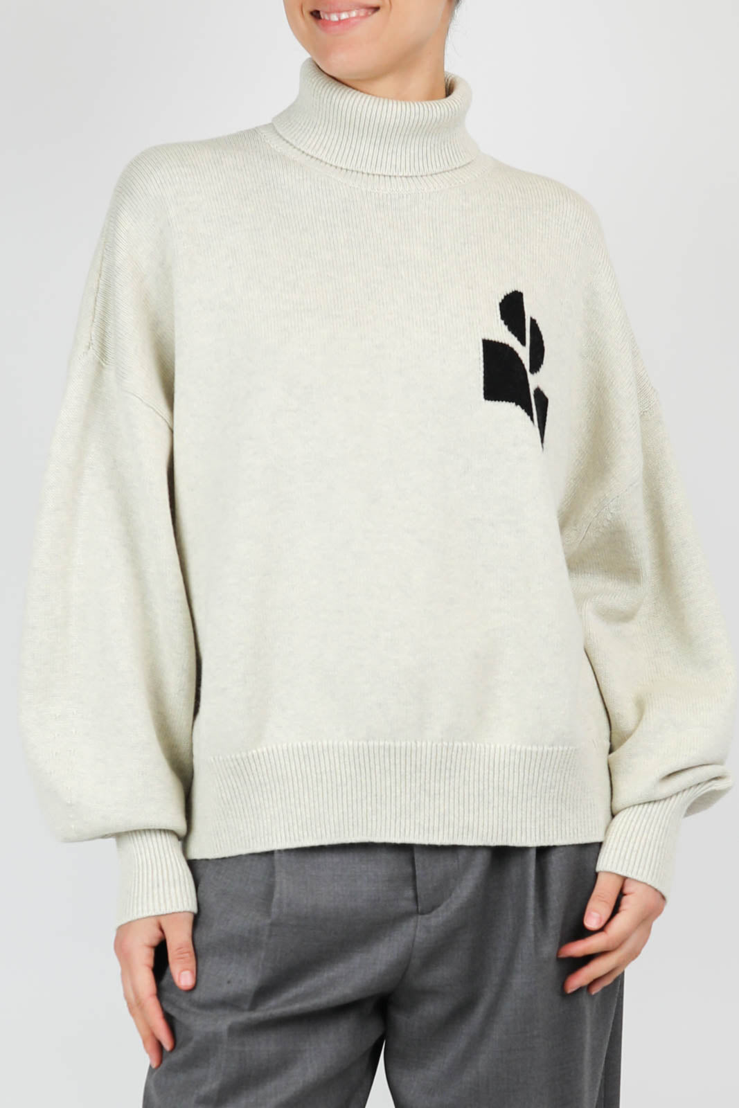 Pullover Nash mit Rollkragen in Light Grey