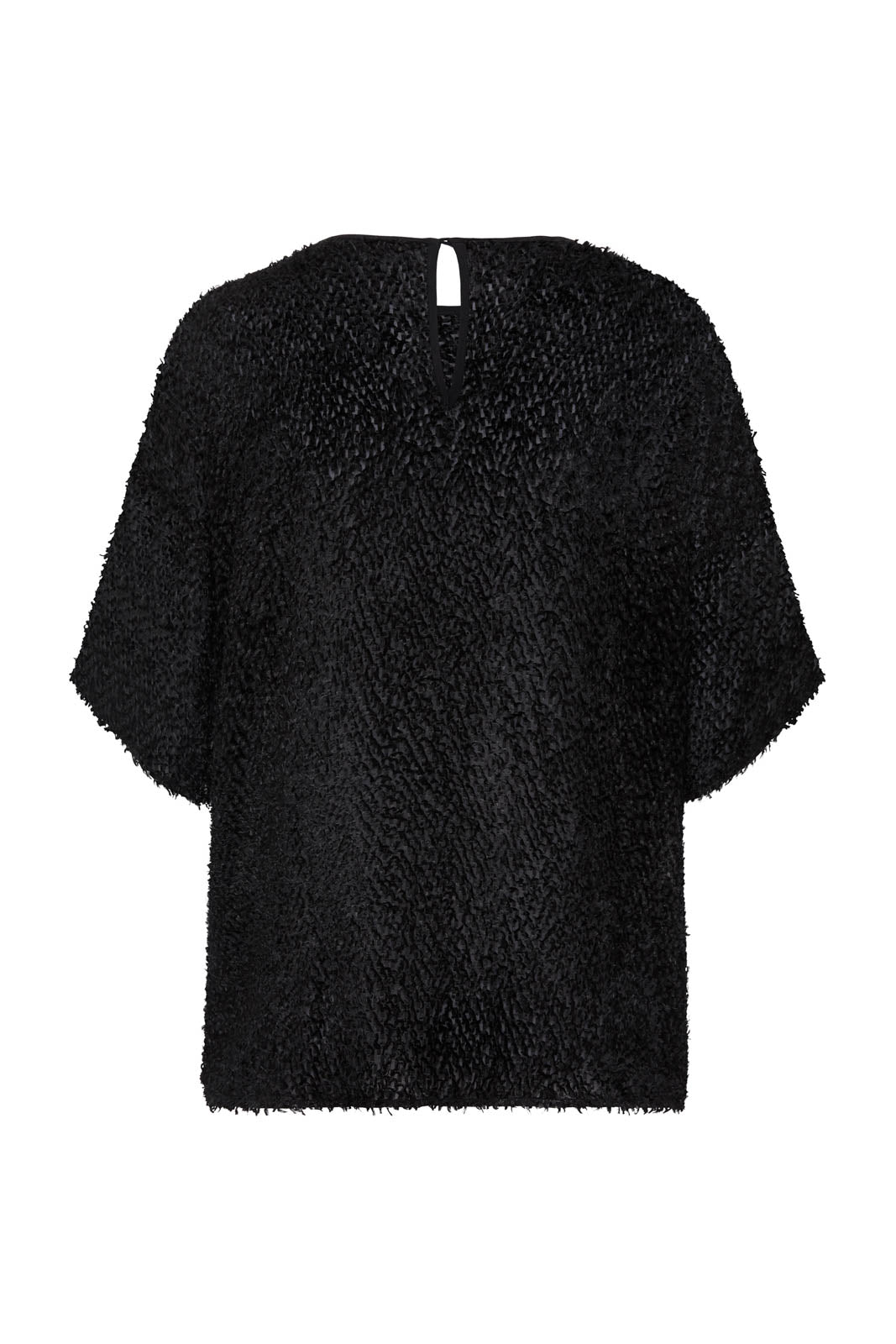 T-Shirt Feathered Silk in Schwarz