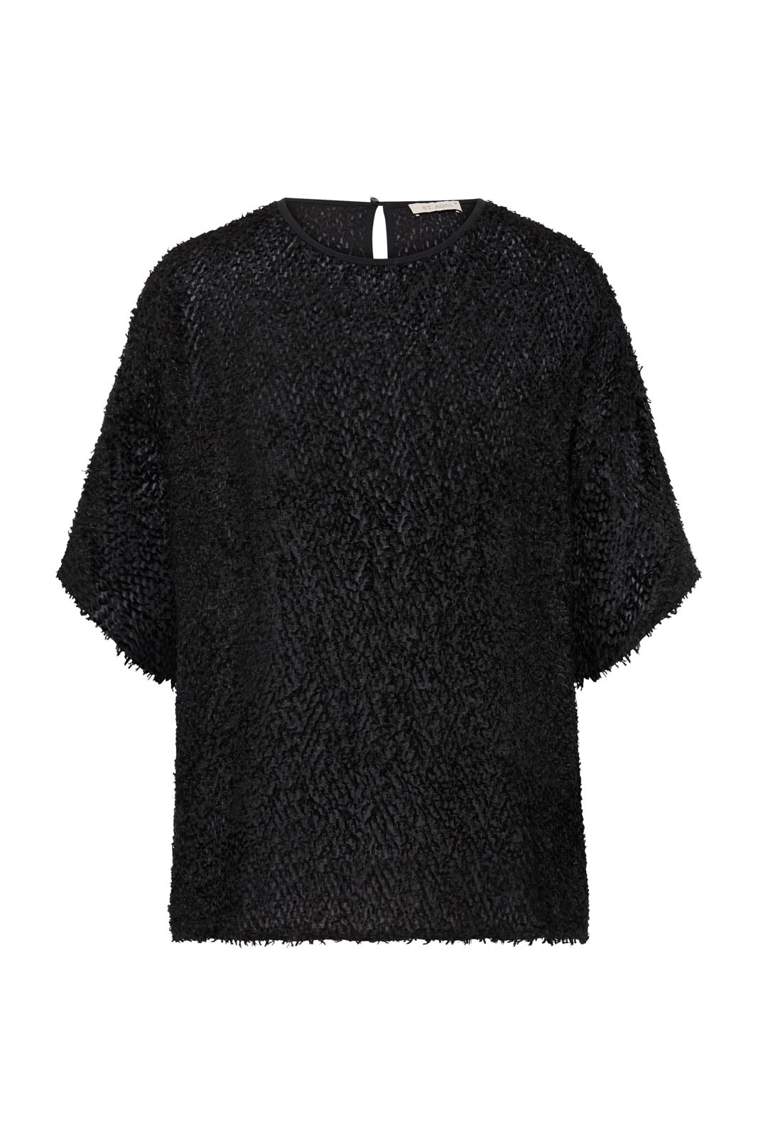 T-Shirt Feathered Silk in Schwarz