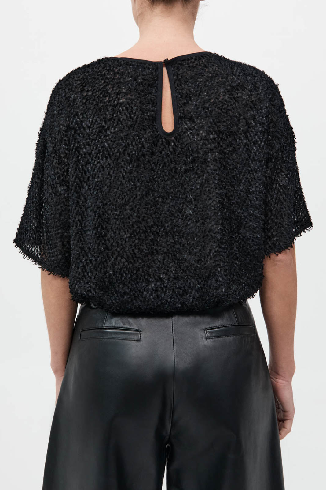 T-Shirt Feathered Silk in Schwarz