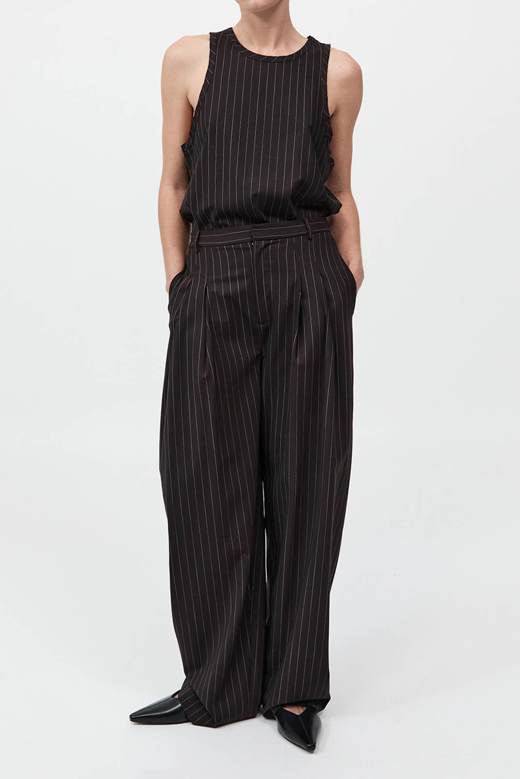 Hose Pinstripe Tapered in Mahogany Stripe