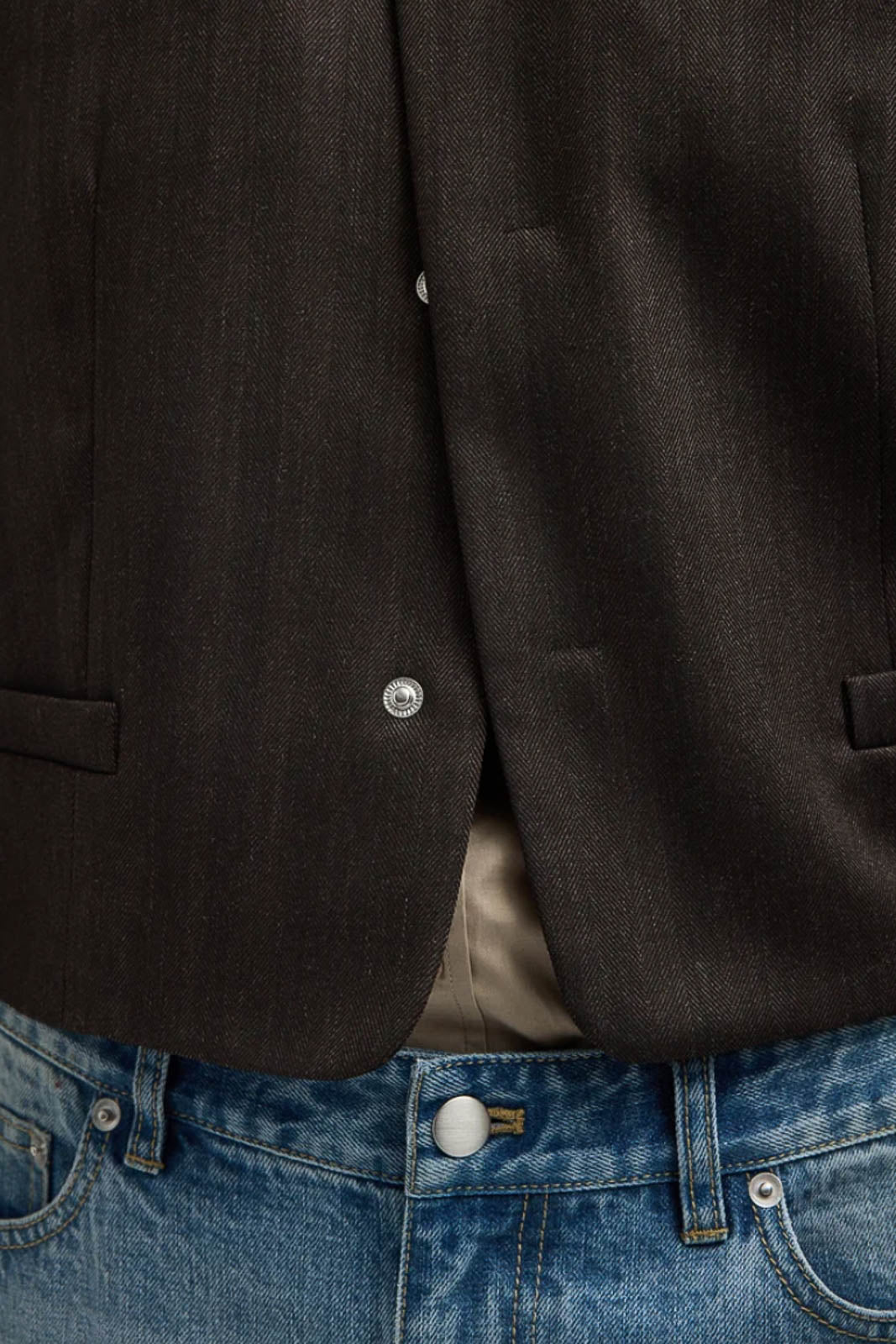 Tibi, Blazer Cropped in Brown Multi