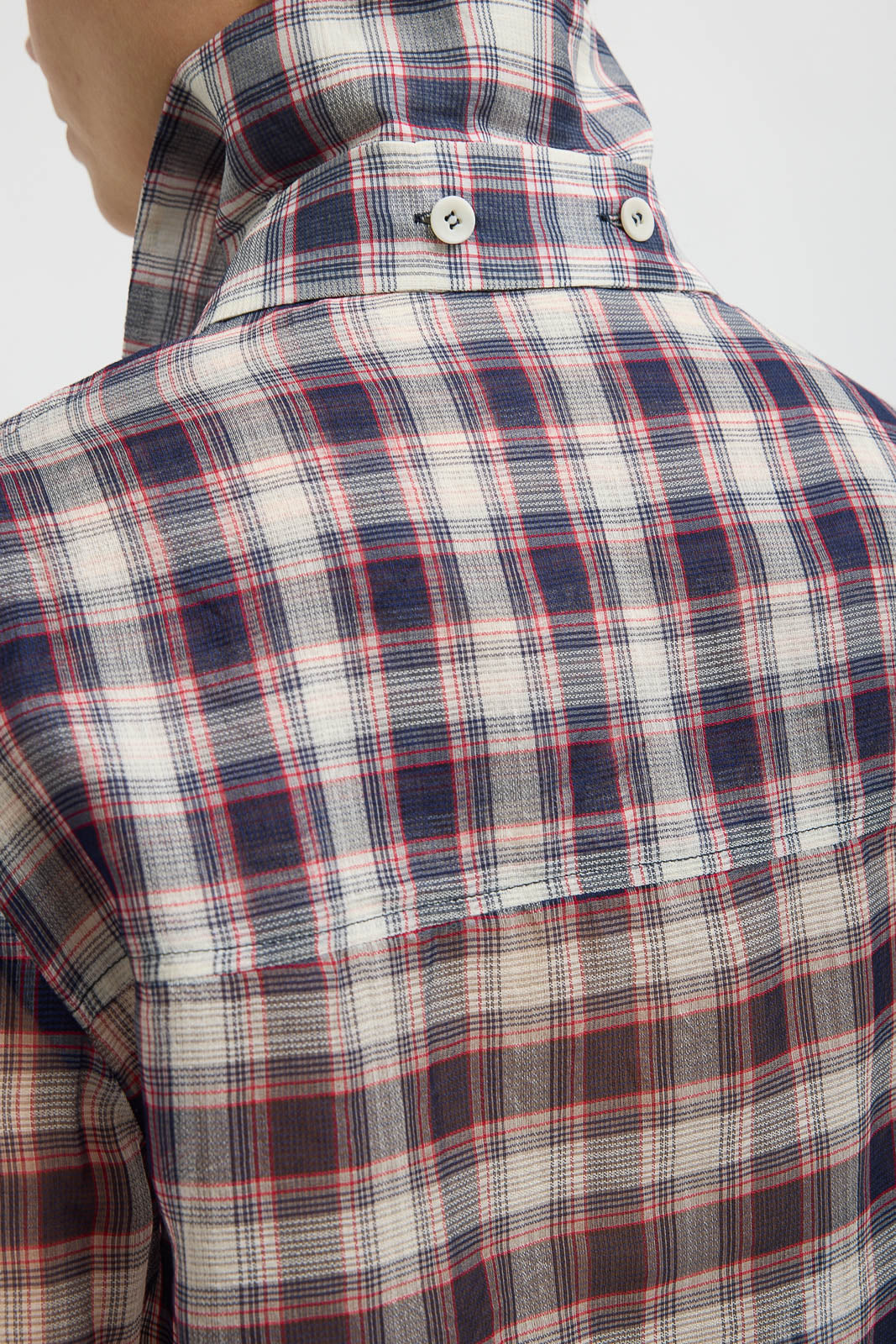 Tibi, Bluse Plaid aus Seide in Black/Red Multi