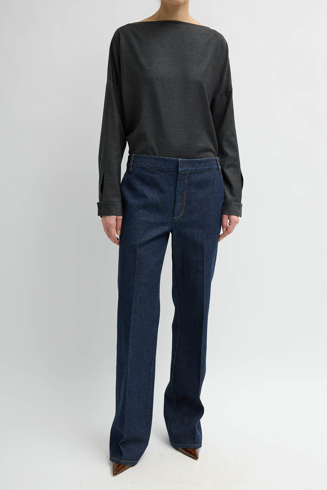 Tibi, Jeans Pat in Dark Denim