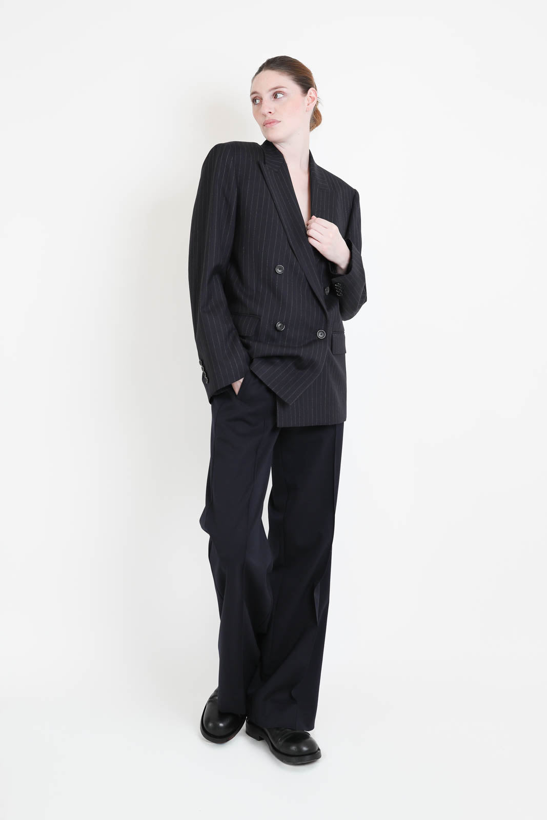 Nili Lotan, Blazer Leston in Midnight Pinstripes