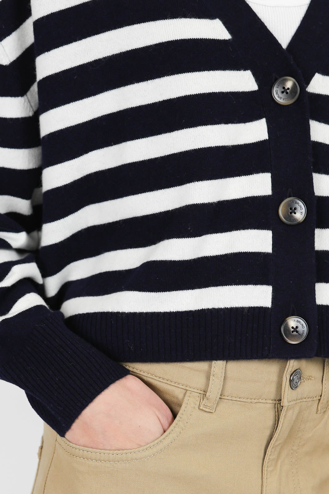 Cardigan Emmanuelle in Marine/Ecru