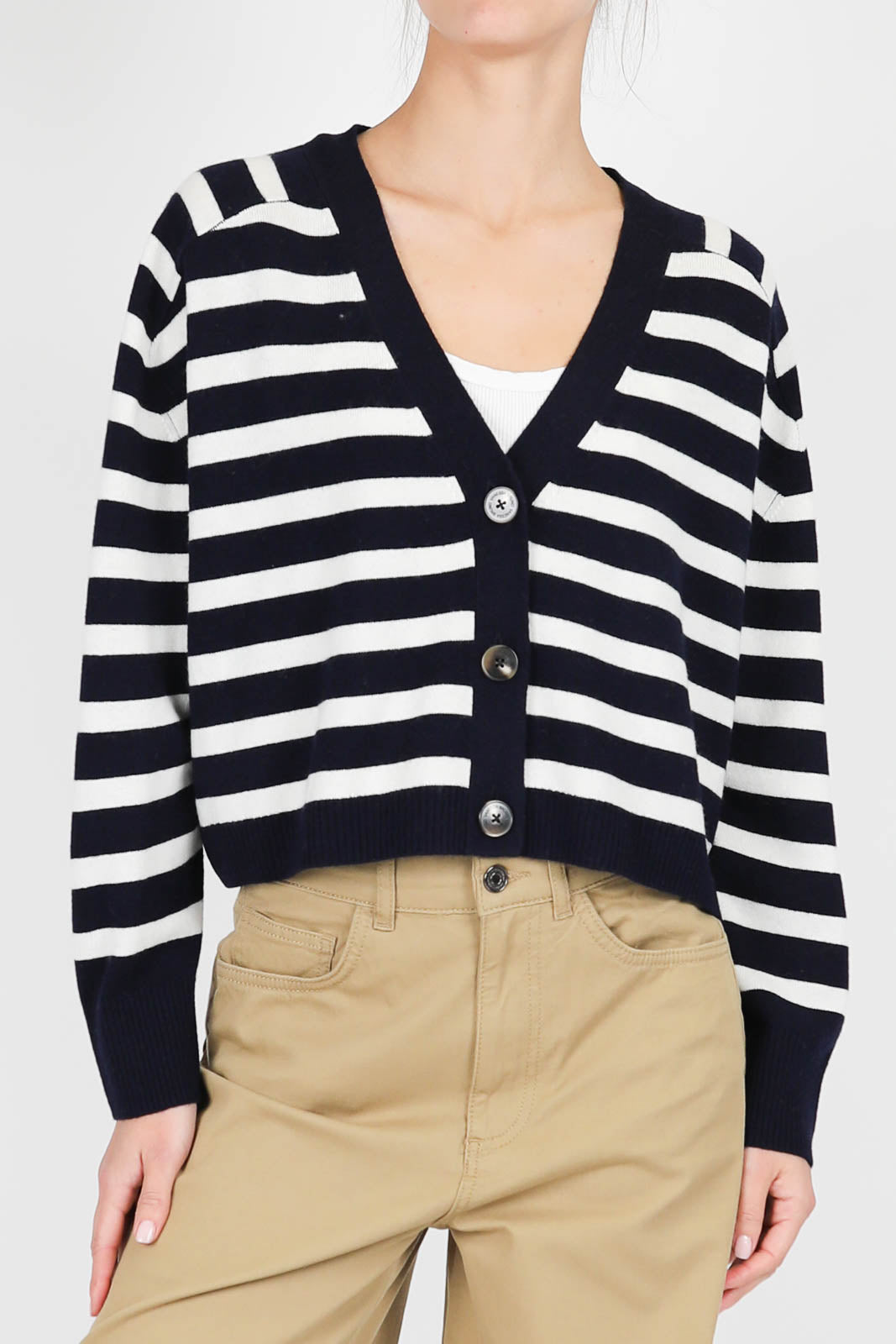 Cardigan Emmanuelle in Marine/Ecru