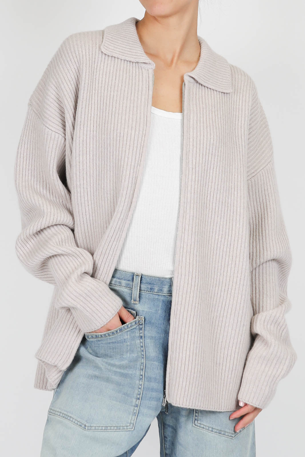 Cardigan aus Kaschmir in Beige