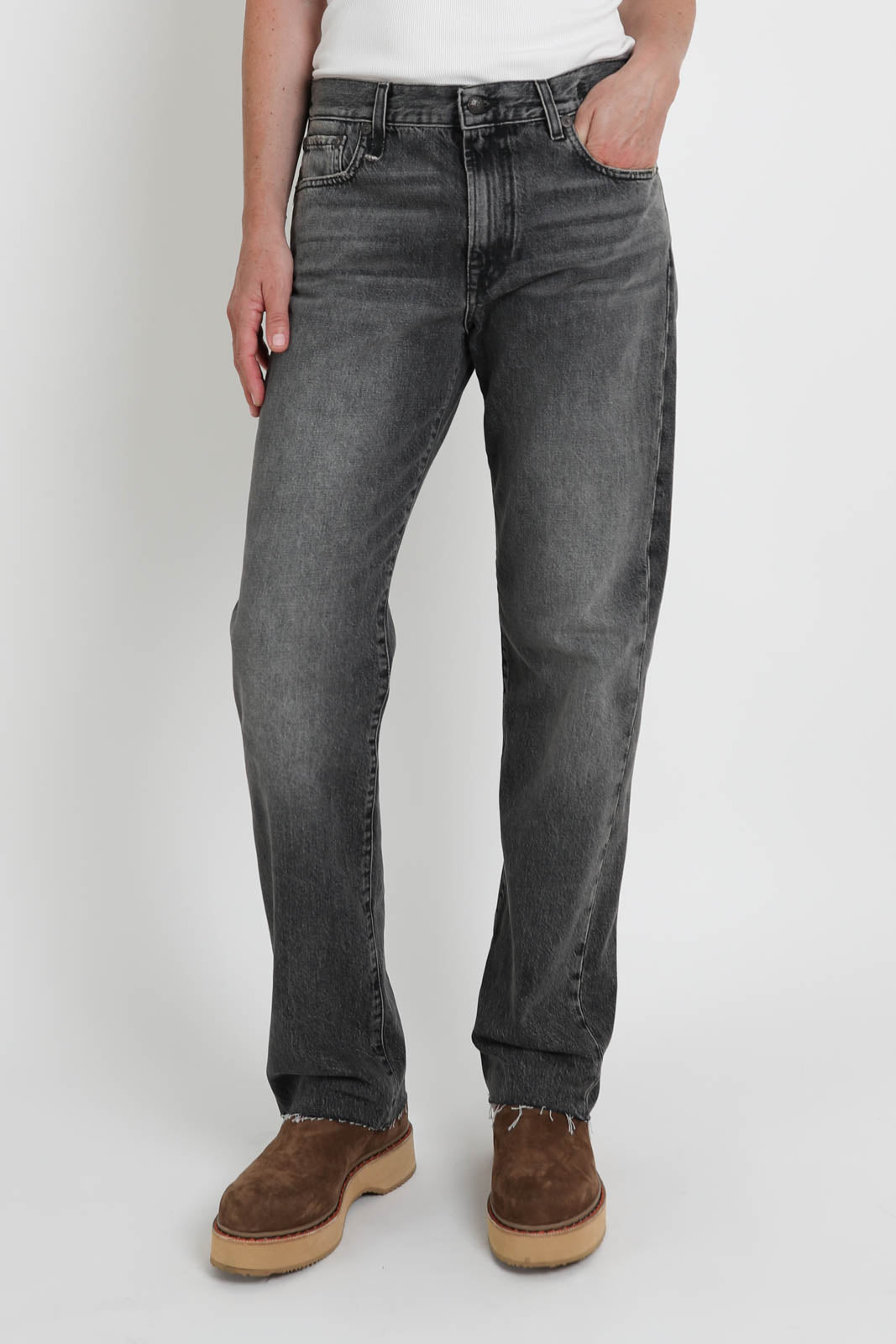 R13, Jeans Cuffed Romeo in Leyton Black