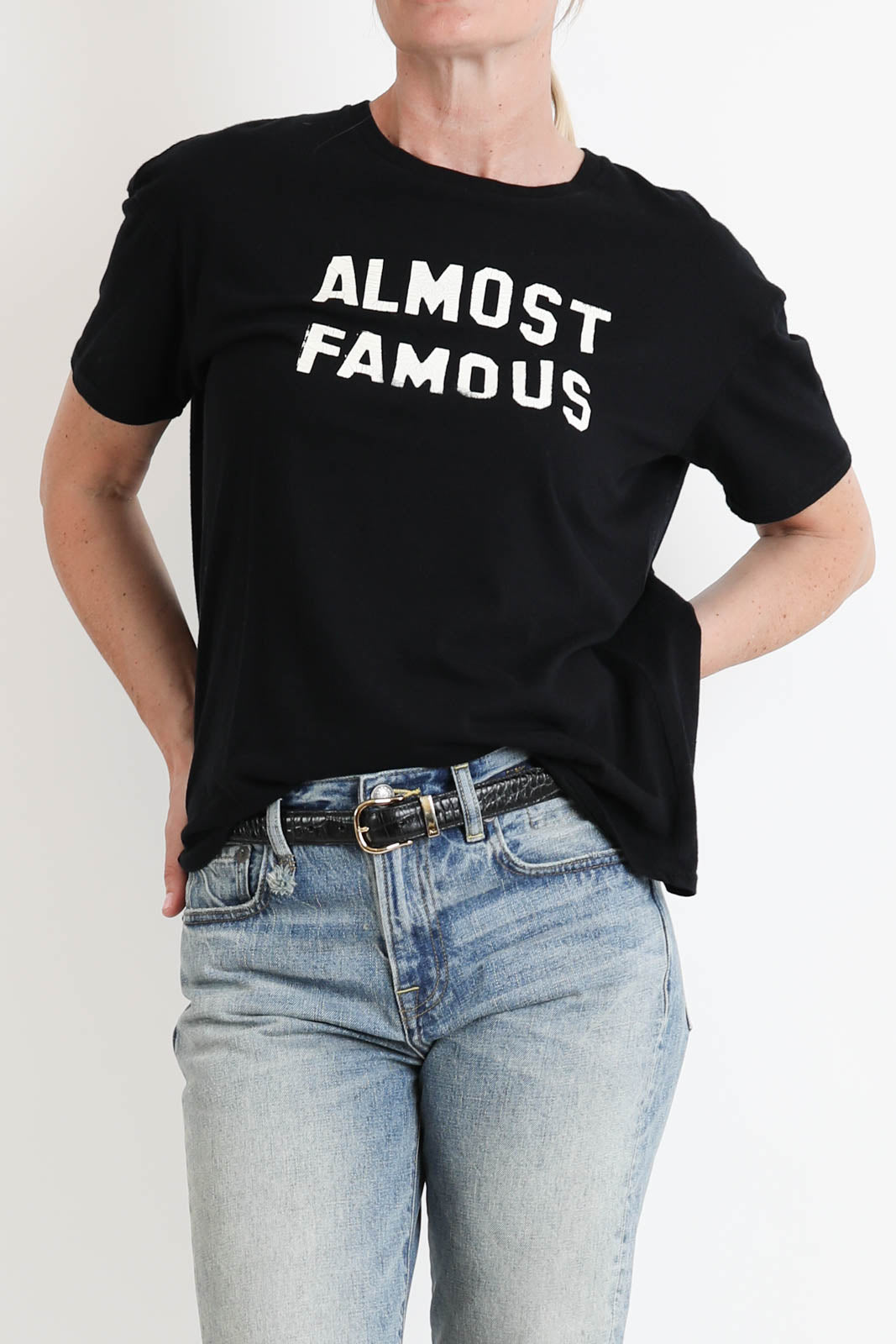 R13, T-Shirt Almost Famous in Schwarz
