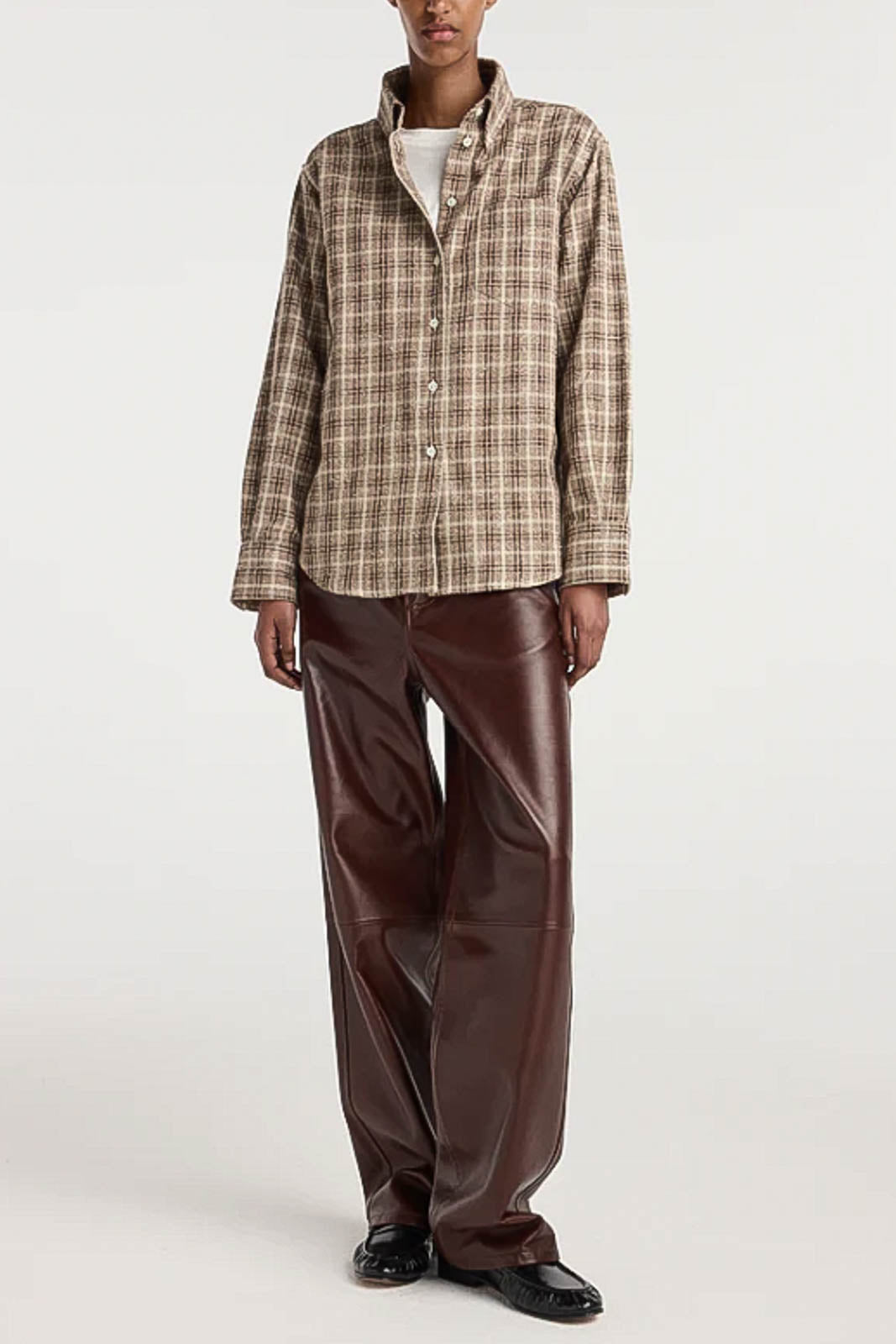 Róhe, Overshirt/Bluse Oxford in Boucle Check