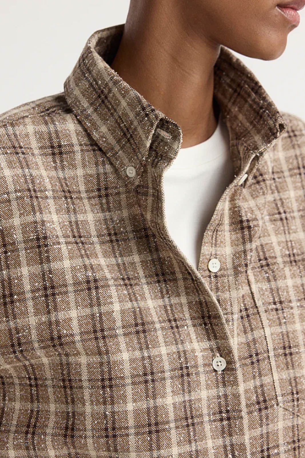 Róhe, Overshirt/Bluse Oxford in Boucle Check