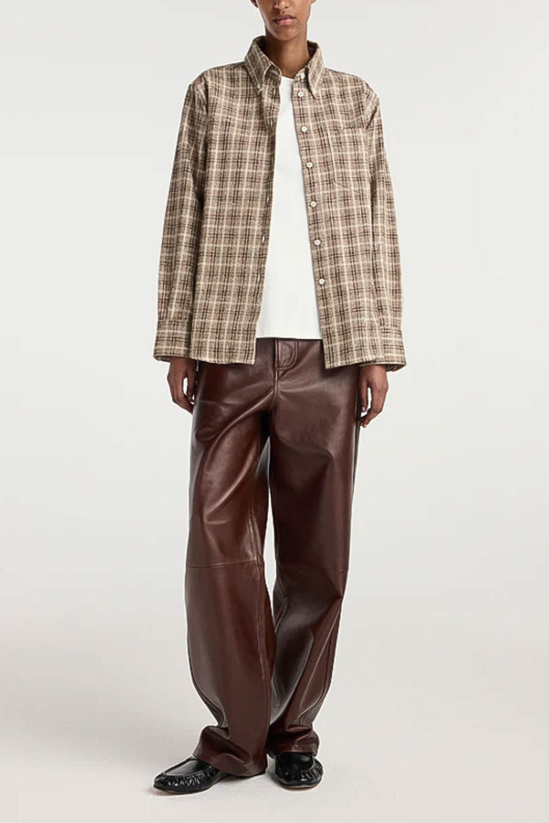 Róhe, Overshirt/Bluse Oxford in Boucle Check