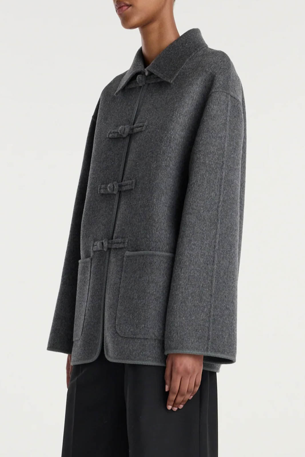 Rohe, Jacke Double-Faced in Dark Grey Melange