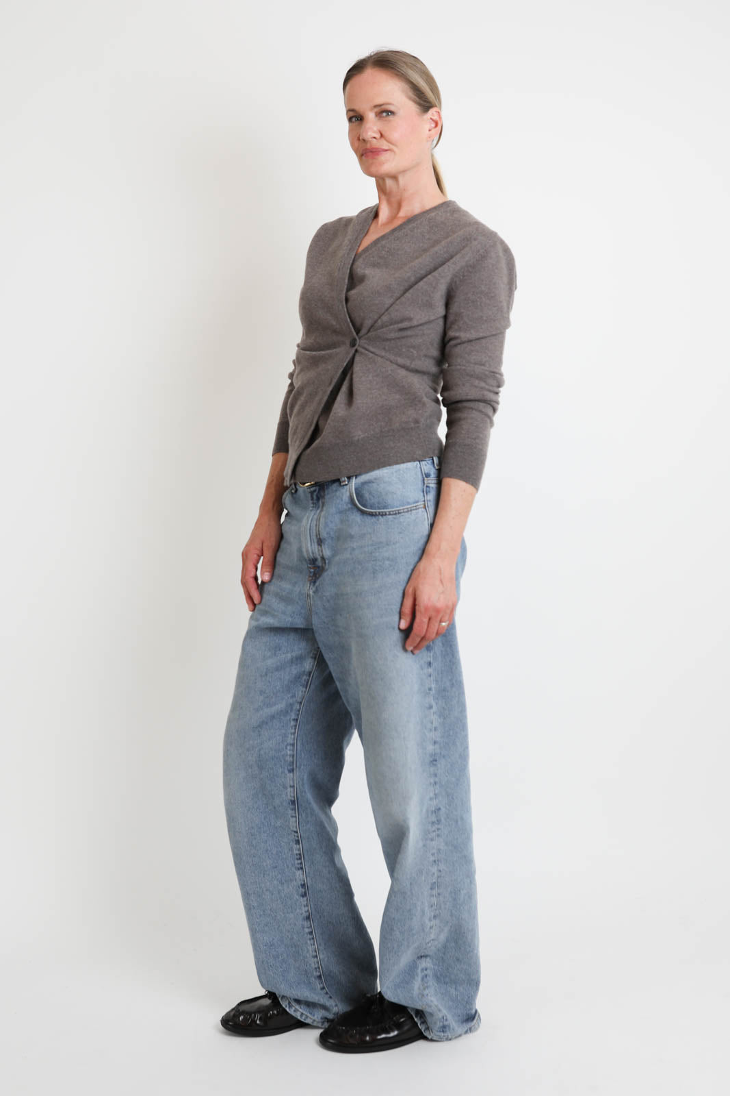 Róhe, Cardigan Twistet in Ballet Mud