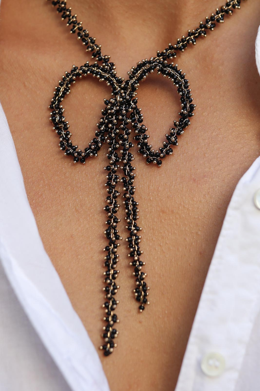 Halskette Bow Necklace in Schwarz