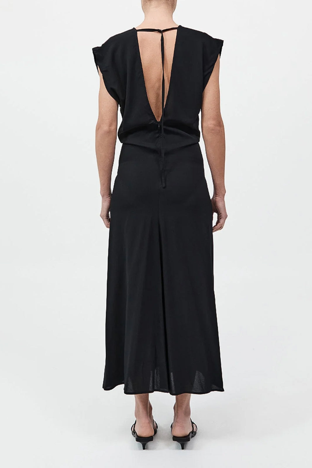 Kleid Plunge Drape in Schwarz