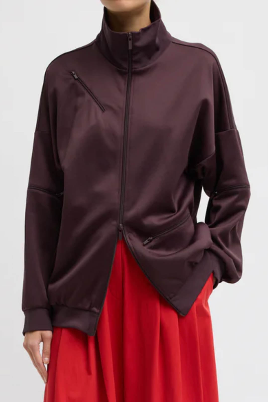 Tibi, Cardigan Active Knit in Brown