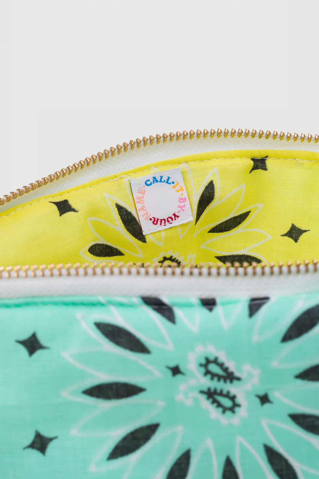 Tasche/Necessaire Vanity Large Arc-En-Ciel in Mint/Pale Yellow