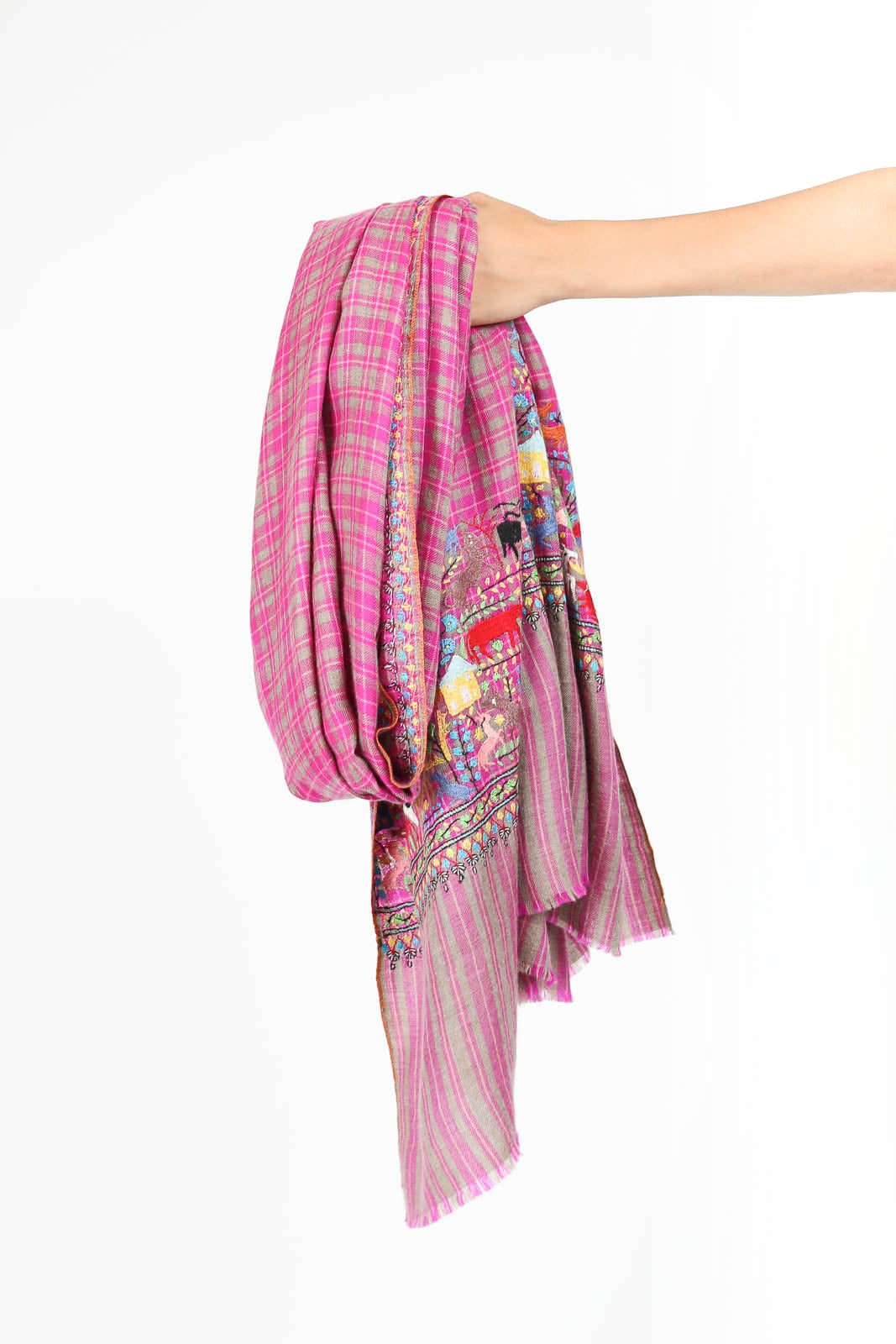 Schal Pashmina 2 in Purple Animals