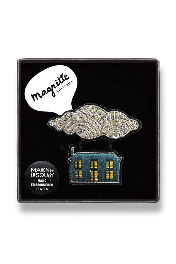 Brosche Maison Volante in Blau