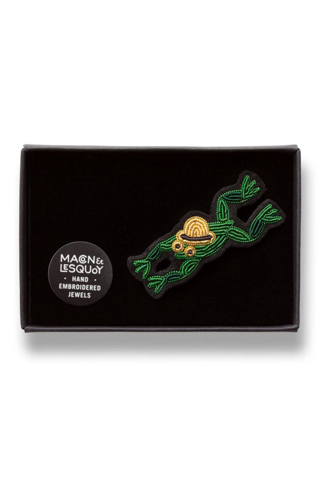 Brosche Monsieur Frog in Grün