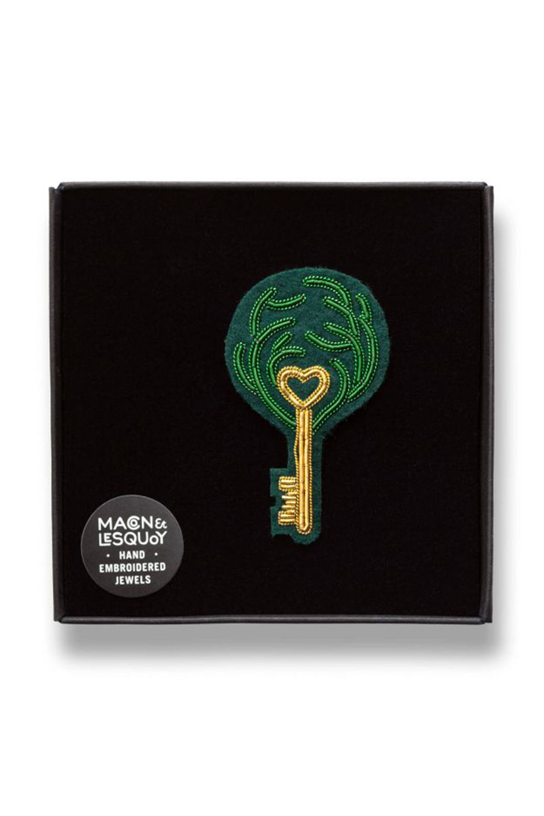 Brosche Romèo et Juliette in Grün