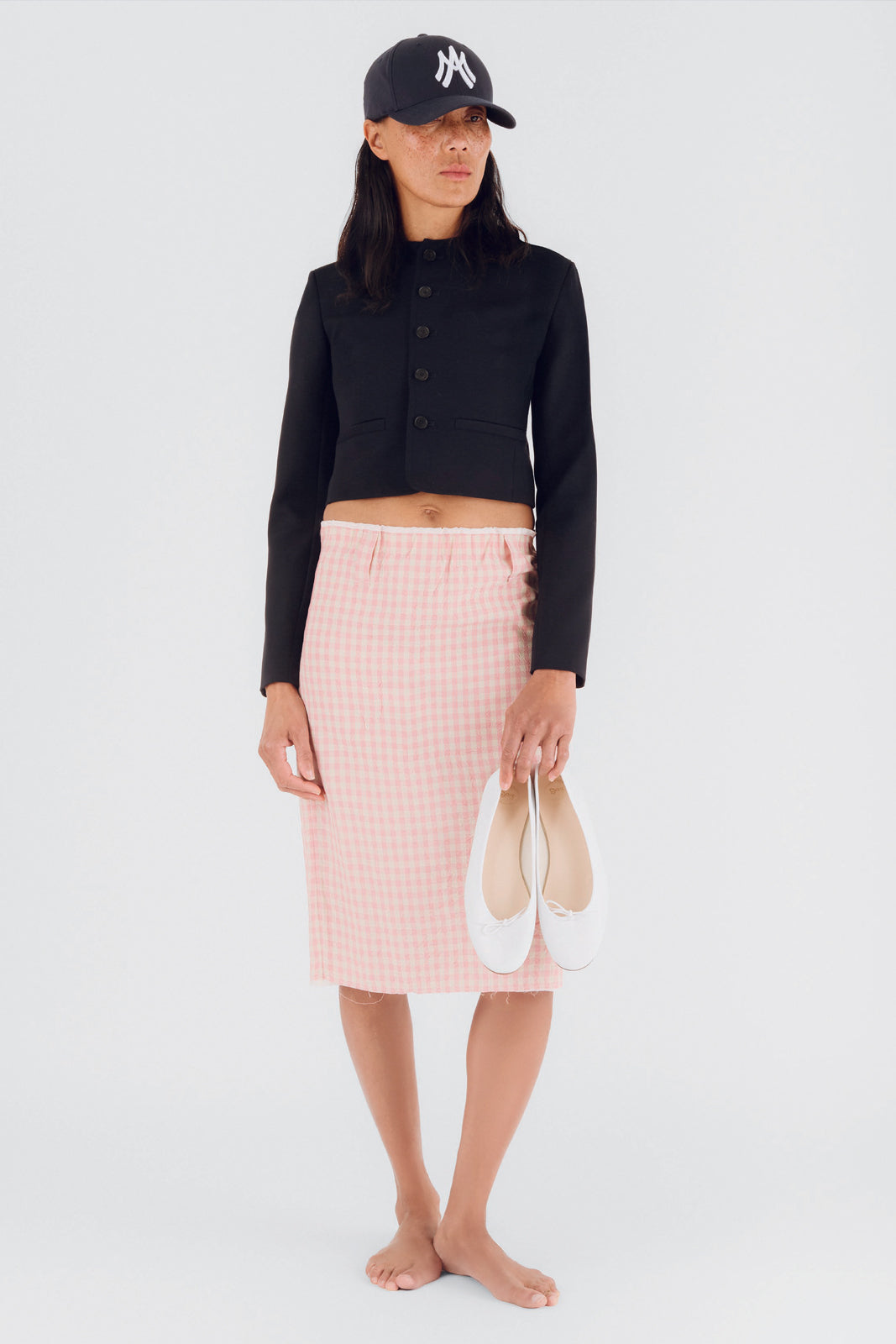 Skirt Crayon in Vichy Rose