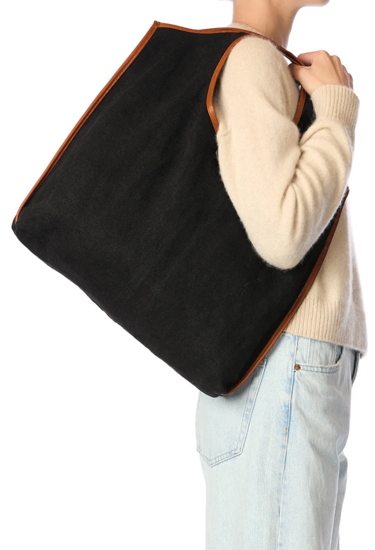 Paco Bag made of linen in black