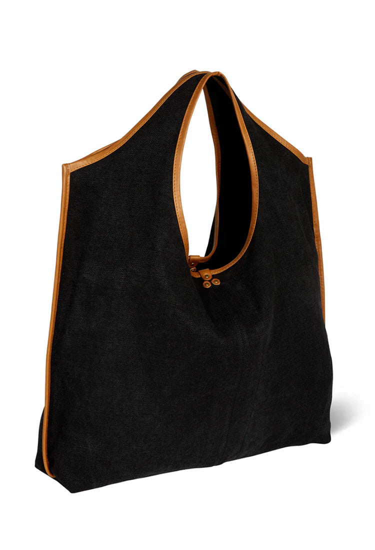 Paco Bag made of linen in black