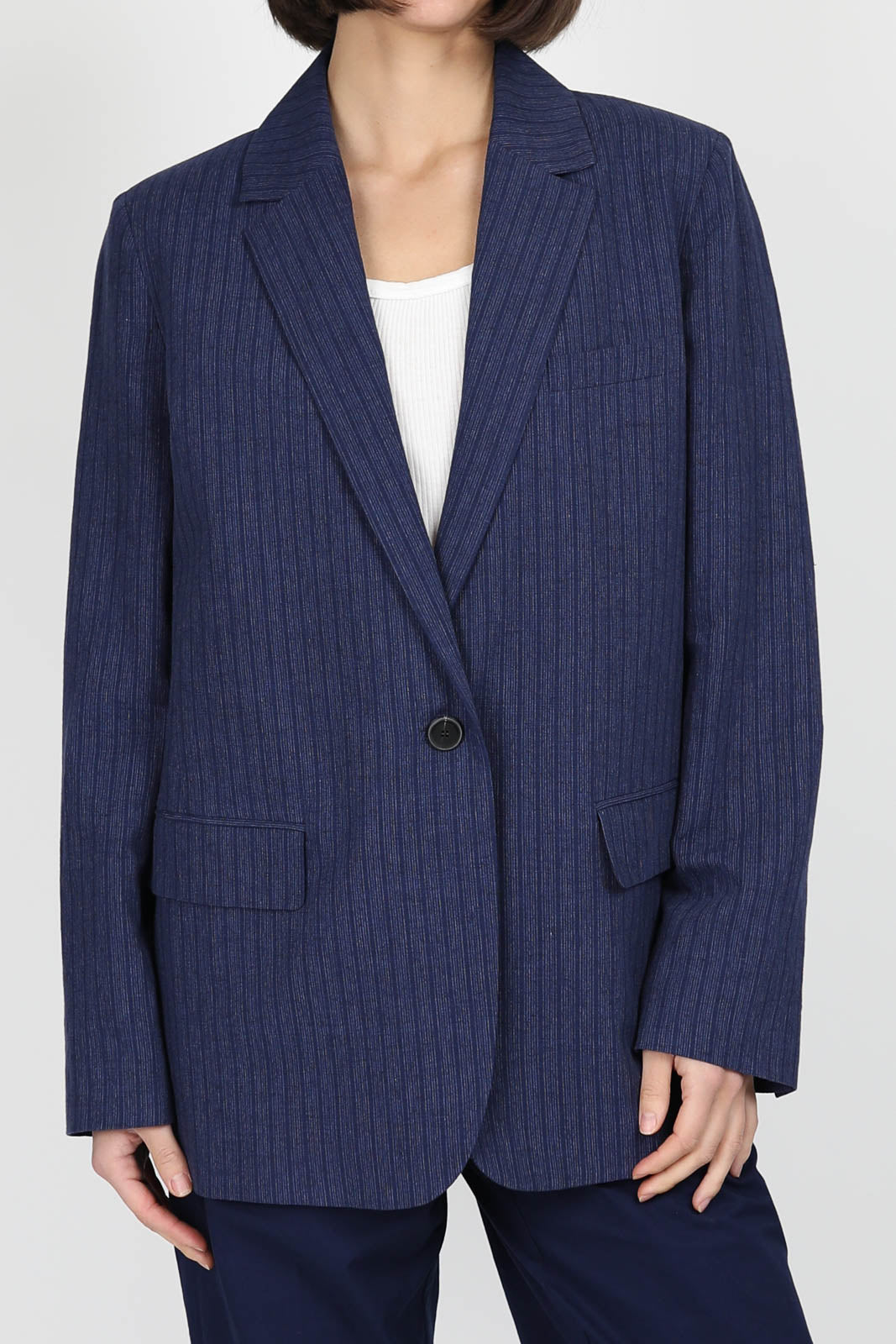 Linen blazer in Indaco