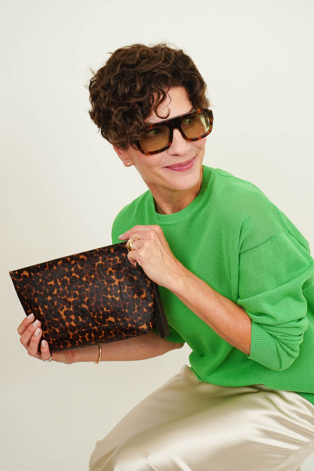 Bag Clap L in Leo Chamois