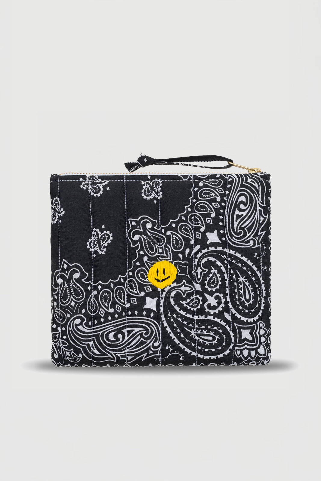 Happy Face mini clutch bag in black