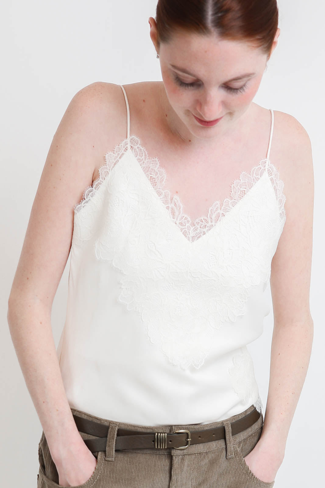 Róhe, Top Lace Camisole in Cream